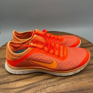 Nike Free 3.0 Shoes Womens Size 10 Orange Running Comfort Walking Gym Sneakers